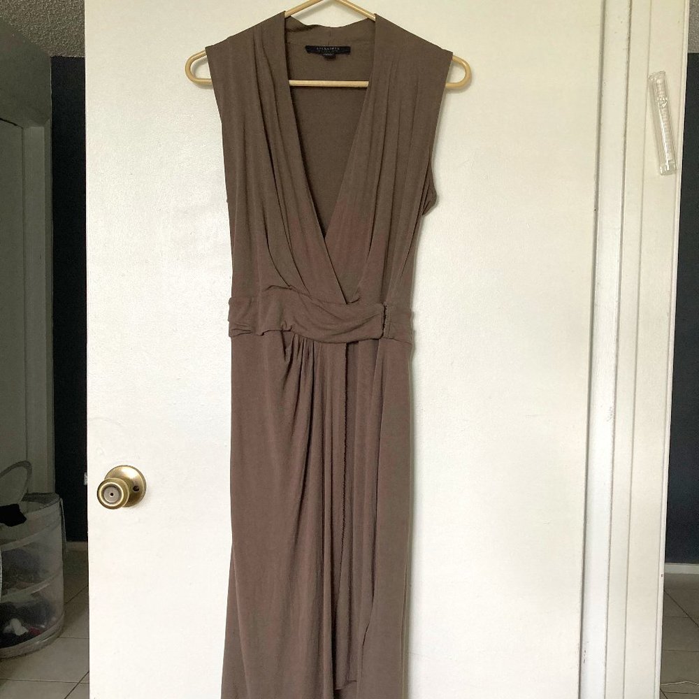 All Saints European-Made Formal Wrap Mini Dress